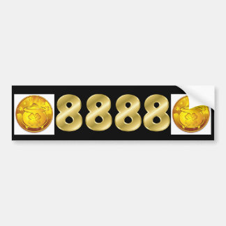 8888 Money Forever-licentie Bord Bumpersticker