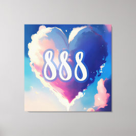 888 Angel Number: Een wandtapijt van kosmische ser Canvas Afdruk