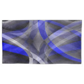 88 Groovy Royal Blue en Grey Arched Line Pa Kussensloop (Voorkant-Links)