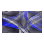 88 Groovy Royal Blue en Grey Arched Line Pa Kussensloop (Achterkant-Rechts)