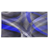 88 Groovy Royal Blue en Grey Arched Line Pa Kussensloop (Voorkant-Rechts)