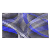 88 Groovy Royal Blue en Grey Arched Line Pa Kussensloop (Achterkant-Links)