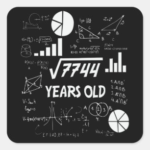 88 jaar oude dagelijkse Wiskunde leraar 88e verjaa Vierkante Sticker