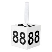 88 - nummer 88 bord kubus ornament (Voorkant hoekig)