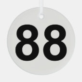 88 - nummer 88 glas ornament (Achterkant)