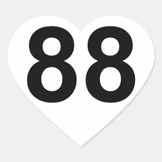 88 - nummer 88 hart sticker (Voorkant)