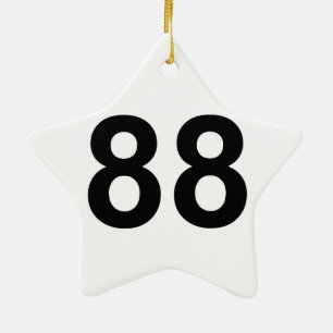 88 - nummer 88 keramisch ornament