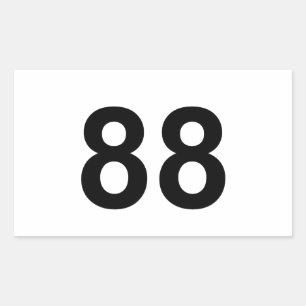 88 - nummer 88 rechthoekige sticker