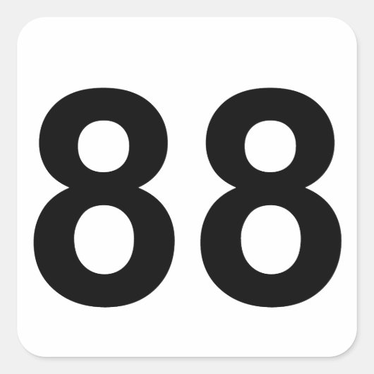 88 - nummer 88 vierkante sticker (Voorkant)