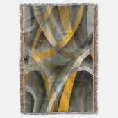 88 Retro Mustard Yellow en Gray Abstract Cu Deken (Voorkant Verticaal)