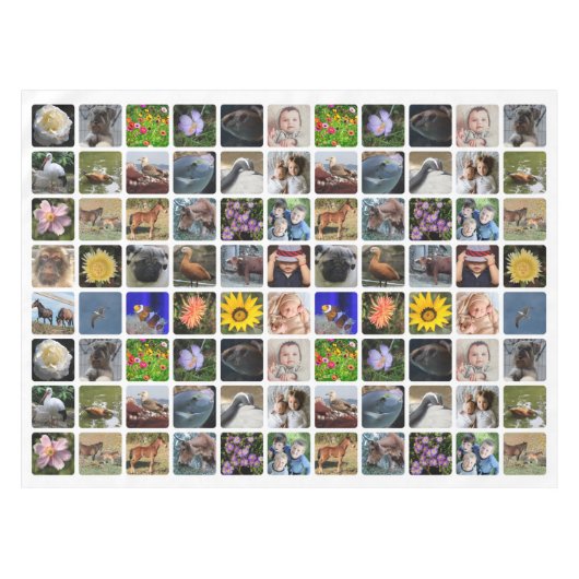 88 verschillende afbeeldingen uploaden tafelkleed (Voorkant (Horizontaal))