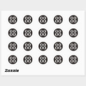 #88 Zwarte cirkel Ronde Sticker (Vel)