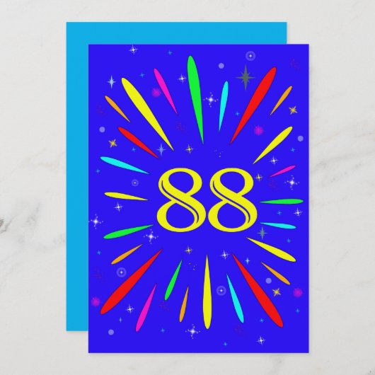 88e anniversaire de fête Invitation Explosion (Devant / Derrière)