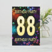 88e anniversaire Fête Invitation Feu d'artifice Bu (Debout devant)