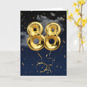 88e Anniversaire Mylar Balloon or et carte Confett (Fleur jaune)
