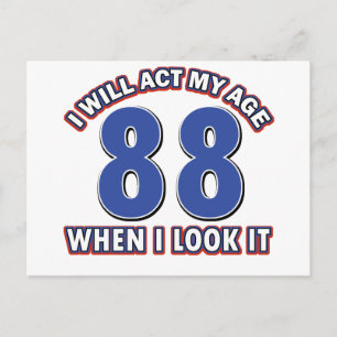 88e jaar oude design briefkaart