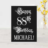 88e verjaardag: Fancy, elegant script + aangepaste Kaart (Gele Bloem)