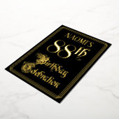 88e verjaardag — Fancy script en aangepaste naam Folie Uitnodiging (Gedraaid)