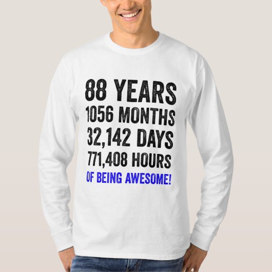 88e verjaardag // Funny Mannen Birthday Countdown T-shirt (Voorkant)