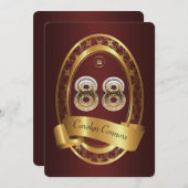 88e verjaardag, man verjaardagsfeestvrouw, elegant kaart (Voorkant / Achterkant)