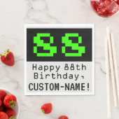 88e verjaardag - Nerdy / Geeky Style "88" & naam Servet (Insitu)