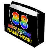88e verjaardag: Vet, Vun, Eenvoudig, Regenboog 88 Groot Cadeauzakje (Achterkant Gekanteld)