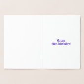 88ème anniversaire : audacieux "88 ans !" Carte Go (Intérieur)