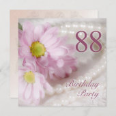 88ème anniversaire invitation avec marguerites (Devant / Derrière)