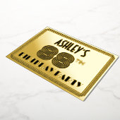 88ste verjaardag — Art Deco Style "88" en naam Folie Uitnodiging (Gedraaid)