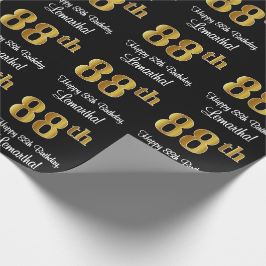 88ste verjaardag: Elegante luxe Faux Gold look # Cadeaupapier (Hoek)