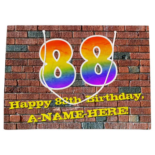 88ste verjaardag: Plezier, op graffiti geïnspireer Groot Cadeauzakje (Voorkant)