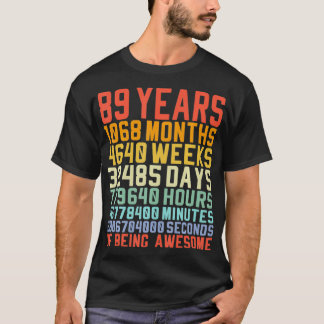 89 jaar oude 89e  jaardag Ret T-shirt