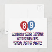 89 jaar oude dode zee verjaardag design briefkaart (Voorkant / Achterkant)
