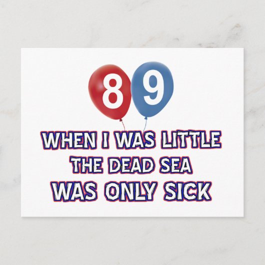 89 jaar oude dode zee verjaardag design briefkaart (Voorkant)