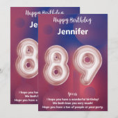 89-jarige Happy Birthday-kaart (Voorkant / Achterkant)