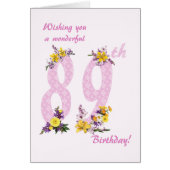 89e anniversaire Fleur Nombre décoré (Devant)