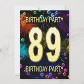 89e anniversaire Invitation fête feux d'artifice (Devant)