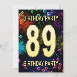 89e anniversaire Invitation fête feux d'artifice
