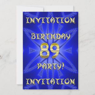 89e invitation de fête d'anniversaire