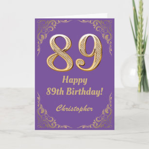 89e Paars- en goudglitter-Lijst Kaart