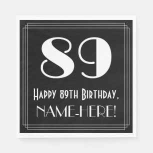 89e verjaardag ~ Art Deco geïnspireerd look "89", Servet