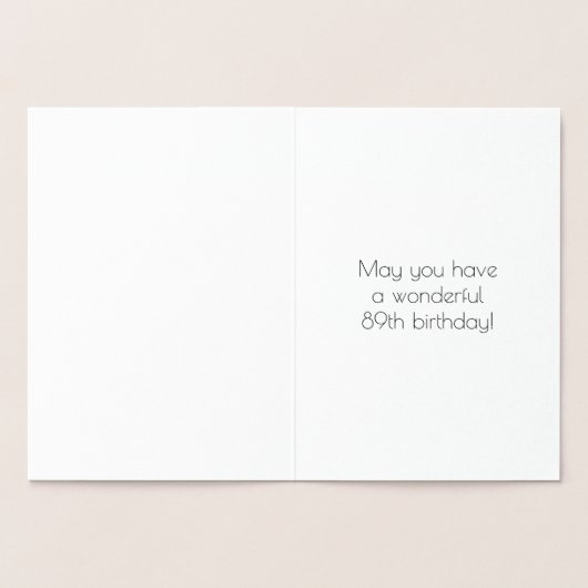 89e verjaardag - Art Deco Geïnspireerde look "89" Folie Kaarten (Binnen)