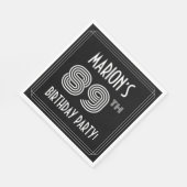 89e verjaardag: Art Deco Style + aangepaste naam Servet (Hoek)