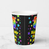 89e verjaardag: Fun Stars Pattern en Rainbow 89 Papieren Bekers (Rechts)