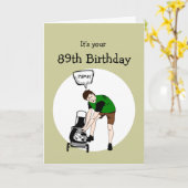 89e verjaardag Funny Lawnmower Kaart (Gele Bloem)