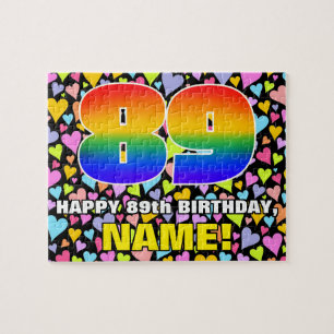 89e verjaardag — Leuk, liefdevolle hartvormen + “8 Legpuzzel