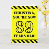 89e verjaardag: Leuke stencil stijl tekst, aangepa Kaart (Gele Bloem)