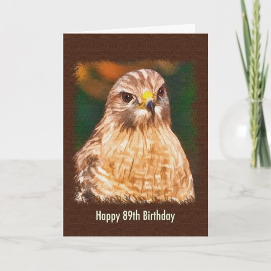 89e verjaardag, roodgeschouderde havik kaart (Voorkant)