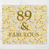 89e verjaardag sparkling wijnetiket (Enkel label)