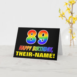 89e verjaardag: Vet, Vun, Eenvoudig, Regenboog 89 Kaart